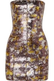 SPRWMN - Metallic snake-effect leather mini dress at Net A Porter