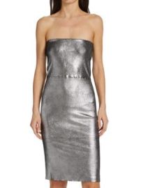 SPRWMN Metallic Leather Tube Dress on SALE at Saks Off 5th