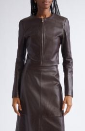 ST. JOHN Clarissa Napa Leather Crop Jacket at Nordstrom