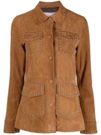 STAND STUDIO Studded Suede Shirt Jacket - at Farfetch