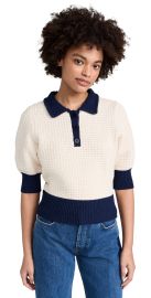 STAUD Altea Sweater Ivory/Navy S at Shopbop