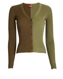 STAUD Cargo Colornlock Cardigan In Green at Intermix