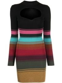 STAUD Clara Striped cut-out Dress - at Farfetch