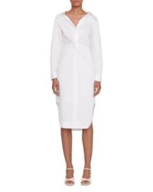 STAUD Clea Twist Front Shirt Dress Bloomingdales at Bloomingdales