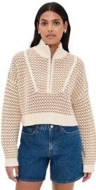 STAUD Cropped Hampton Sweater Breeze Crème L at Shopbop