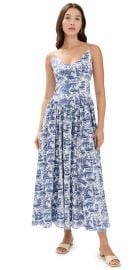 STAUD Dena Dress Blue Toile 8 at Shopbop