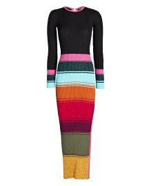 STAUD Edna Striped Sweater Maxi Dress In Multi reg at Intermix