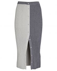 STAUD Elms Colorblock Rib Knit Midi Skirt at Intermix