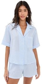 STAUD Gabi Shirt Sky Gingham XS at Shopbop