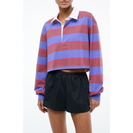 STAUD Gavin Stripe Crop Cotton Rugby Shirt at Nordstrom