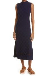 STAUD Glacier Sleeveless Mock Neck Sweater Dress in Navy  at Nordstrom