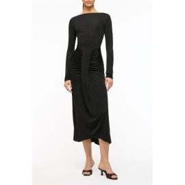 STAUD Gres Ruched Long Sleeve Midi Dress at Nordstrom