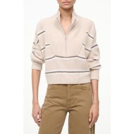 STAUD Hampton Crop Half Zip Cashmere Sweater at Nordstrom