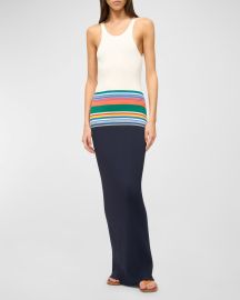 STAUD Hibiscus Sleeveless Stripe Knit Maxi Dress at Neiman Marcus