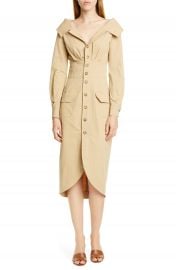 STAUD Jack Long Sleeve Midi Shirtdress   Nordstrom at Nordstrom