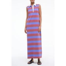 STAUD Julius Sleeveless Polo Maxi Dress in Atlas Rugby Stripe at Nordstrom Rack at Nordstrom Rack