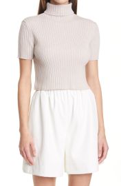 STAUD Lilou Crop Wool Blend Turtleneck Sweater at Nordstrom