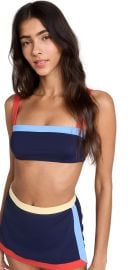 STAUD Liv Bikini Top Navy Colorblock XS at Shopbop