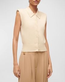 STAUD Nola Cotton and Cashmere Sleeveless Sweater at Neiman Marcus