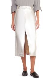 STAUD Oaklyn Metallic Faux Leather Skirt at Nordstrom