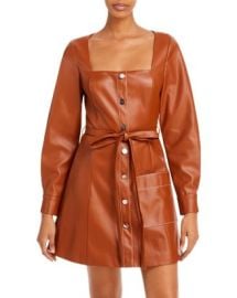 STAUD Oz Button Front Faux Leather Dress   Bloomingdales at Bloomingdales