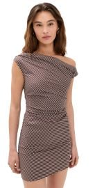 STAUD Phare Mini Dress Dark Oak Micro Stripe 12 at Shopbop