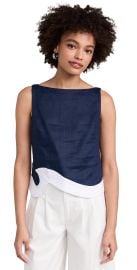 STAUD Raphael Top Navy/White XL at Shopbop