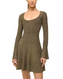 STAUD Raquel Metallic Knit Dress Bloomingdales at Bloomingdales