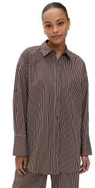 STAUD Sandbar Top Dark Oak Micro Stripe M at Shopbop