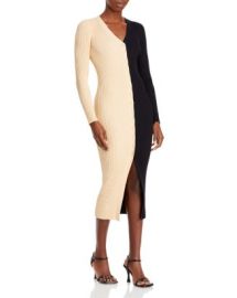 STAUD Shoko Color Block Ribbed Sweater Dress    Bloomingdales at Bloomingdales