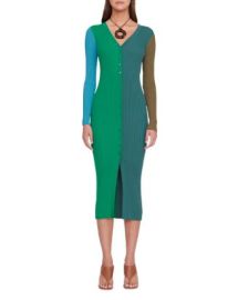 STAUD Shoko Color Block Ribbed Sweater Dress Bloomingdales at Bloomingdales