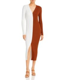 STAUD Shoko Color Block Ribbed Sweater Dress Bloomingdales at Bloomingdales