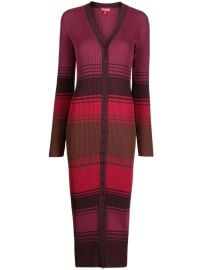 STAUD Shoko Striped Ribbed Dress - at Farfetch