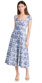STAUD Short Sleeve Wells Dress Blue Toile 4 at Shopbop