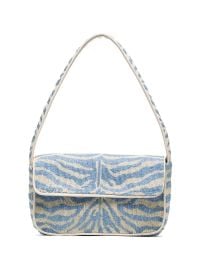 STAUD Tommy Beaded Zebra Pattern Shoulder Bag - at Farfetch