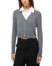 STAUD Wallis Layered Shirt Cardigan Bloomingdales at Bloomingdales