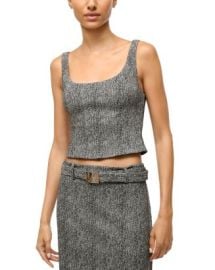 STAUD Wells Herringbone Corset Top Bloomingdales at Bloomingdales