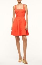 STAUD Wells Seamed Stretch Cotton Minidress at Nordstrom