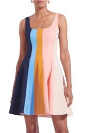 STAUD Wells Stripe Fit amp Flare Mini Dress on SALE at Saks Off 5th