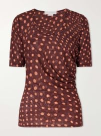 STELLA MCCARTNEY Gathered polka-dot mesh T-shirt at Net a Porter