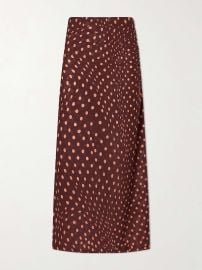 STELLA MCCARTNEY Gathered polka-dot mesh midi skirt at Net a Porter