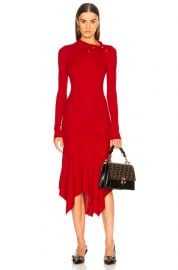 STELLA MCCARTNEY HANDKERCHIEF HEM LONG SLEEVE MIDI DRESS at Forward