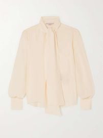 STELLA MCCARTNEY NET SUSTAIN tie-neck silk blouse NET-A-PORTER at Net a Porter