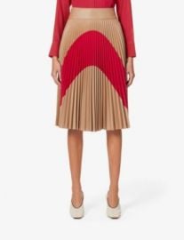 STELLA MCCARTNEY Pleated faux-leather midi skirt at Selfridges