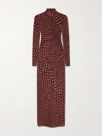 STELLA MCCARTNEY Ruched polka-dot mesh midi dress at Net a Porter
