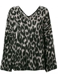 STELLA MCCARTNEY TEXTURED LEOPARD PRINT SWEATER - BLACK at Farfetch