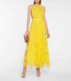 STELLA McCARTNEY - Lace-trimmed silk maxi dress at Mytheresa