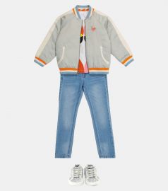 STELLA McCARTNEY Kids - Embroidered satin bomber jacket at Mytheresa