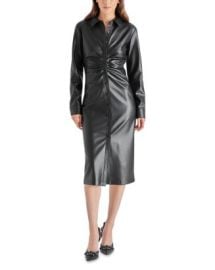 STEVE MADDEN Mclain Faux Leather Shirt Dress Bloomingdales at Bloomingdales