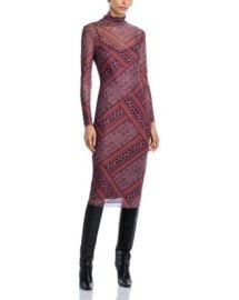 STEVE MADDEN Vivienne Printed Mesh Turtleneck Dress Bloomingdales at Bloomingdales